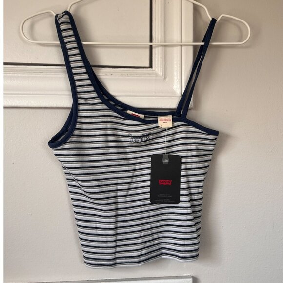 Levi's Asymmetrical Striped Cropped Tank Top - Picture 5 of 5